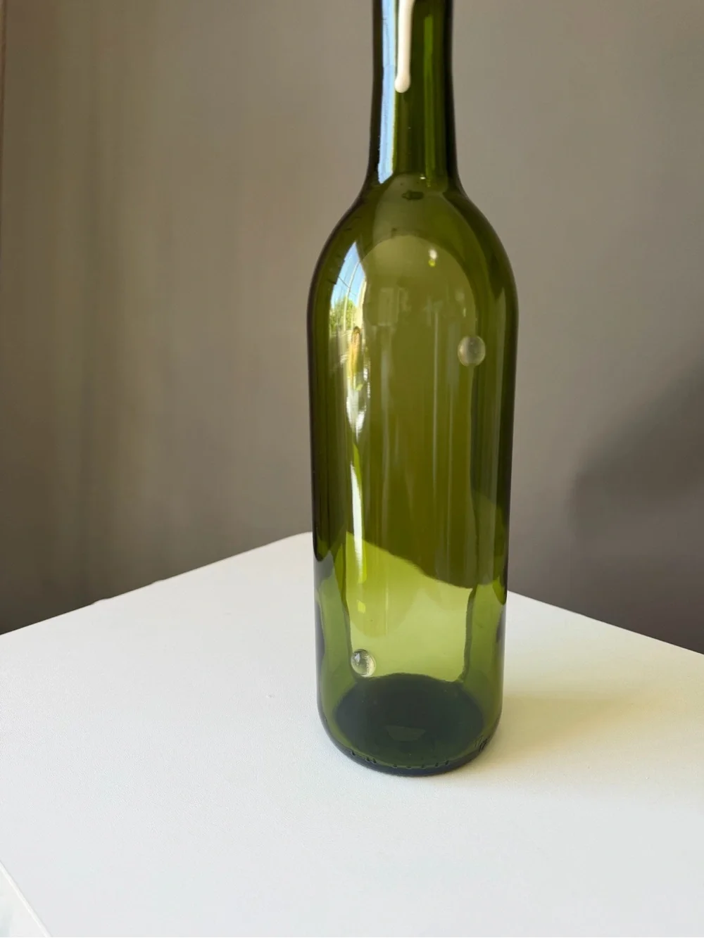 Handcrafted Wine Bottle Planter & Candle Home Accents handmade